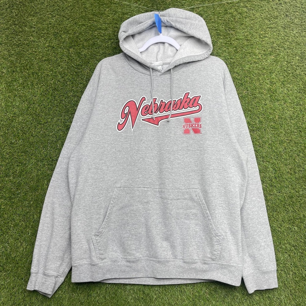 Nebraska Cornhuskers Hoodie Mens XL Gray Football Sweatshirt Pro Edge Huskers